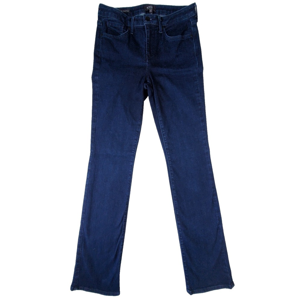 NYDJ‎ Barbara Bootcut Jeans Women's 4 Extra Long Dark Blue Lift Tuck